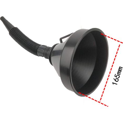 Filtertrichter – Flexible Düse + Filter – Kunststoff – Schwarz