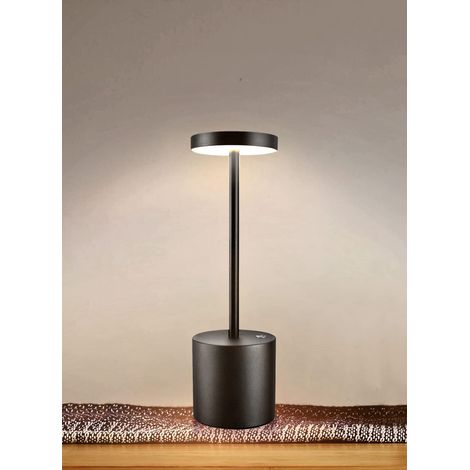 Zolginah Kabellose Led-tischleuchte, Usb-ladefunktion, Nachttischlampe Mit 2 Helligkeitsstufen, Modernes Design Für Hotel, Restaurant, Schlafzimmer