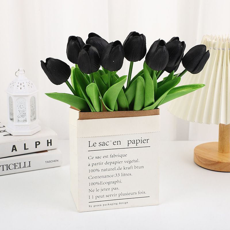10 Schwarze Tulpen, Künstliche Blumen Für Hochzeitsdekorationen