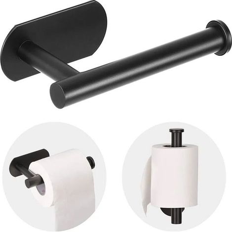 Selbstklebender Und Wasserfester Toilettenpapierhalter Aus Schwarzem Stahl