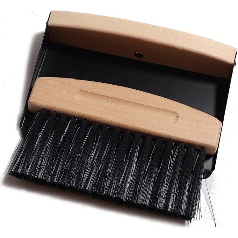 Tischbesen- Und Kehrschaufel-set: Kehrschaufel Und Handbesen, Holzhandbesen, Kehrschaufel, Mehlbesen, Mini-tischbesen - Tischbesen, Bürste (schwarze Kehrschaufel)