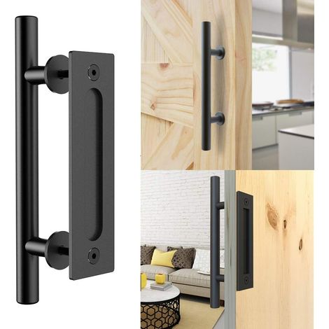 Schwarze Flächenbündige Und Schiebetürgriffe Für Holzschiebetüren