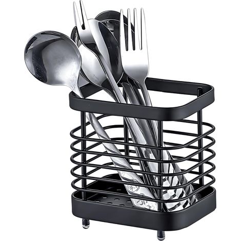 Besteckabtropfschale, Kleine Abtropfschale Aus Edelstahl, Schwarz