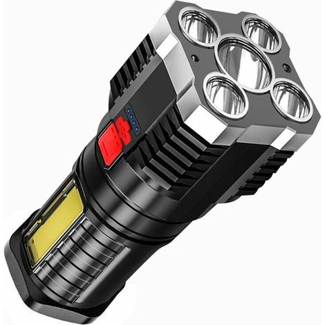 Extrem Leistungsstarke Led-taschenlampe, 10000 Lumen, Wiederaufladbar, Ip65 Wasserdicht, Verstellbare Zoom-taschenlampe Für Camping, Wandern Und Notfälle