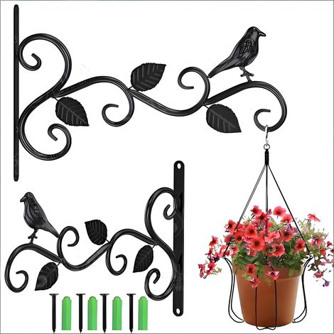 Vogelfutterhausständer Mit Doppelhaken, Wandmontiertes Pflanzenregal, 30 Cm Vintage-gartenblumenregal (haken Nicht Im Lieferumfang Enthalten)