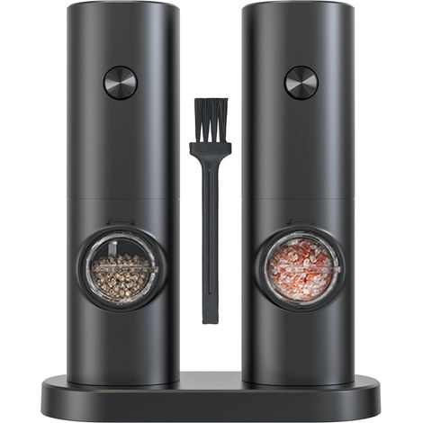 Elektrisches Salz- Und Pfeffermühlen-set. Mahlgrad Einstellbar. Betrieb Mit 4 Aaa-batterien. Transparenter Deckel. 70 Ml Fassungsvermögen.