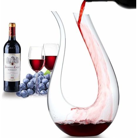 Mundgeblasene, Bleifreie Kristall-weinkaraffe (1,5 L) – Schwanenförmiges Design – Einfaches, Tropffreies Ausgießen