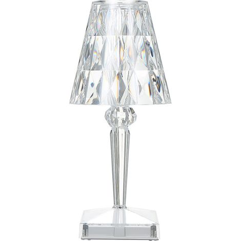 Wiederaufladbare Kristall-nachttischlampe Per Usb – Dimmbare Led-beleuchtung – Touch-bedienung – Diamantförmiger Acryl-lampenschirm