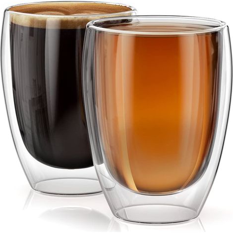 350-ml-doppelwandgläser, Glastassen Für Kaffee Zu Hause, Klar