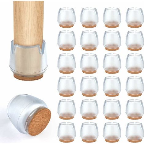 Stuhlgleiter, 24-teilige Stuhlkappen, Rutschfeste Und Kratzfeste Möbelbeinüberzüge, Filzgleiter Für Stühle, Geräuscharme Stuhlbeinüberzüge (runde Form 17–21 Mm), Enso