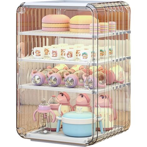 Babyflaschen-organizer – Staubdichte Babyflaschenbox 39,5 X 25 X 24 Cm, Stapelbar, Mit Schubladen, Großer Flaschenhalter Mit Deckel Für Den Nachttisch