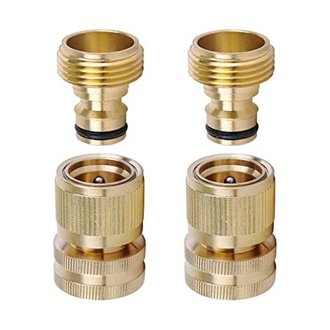 Schnellkupplung Aus Messing Für Flexible Schläuche, Ght 3/4 Zoll Gewinde-schnellkupplung Für Gartenschläuche, Auslaufsichere Schnellkupplung Für Wasserschläuche, Zweiteiliges Set Aus Stecker Und Buchs