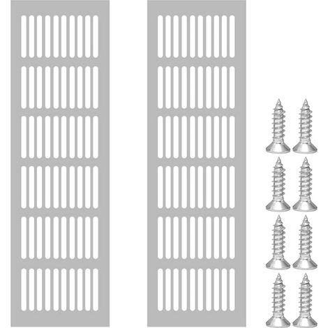 Rechteckiges Lüftungsgitter 80 X 250 Mm – Robustes Aluminium – 2-teilig Für Geschlossene Räume – Einfache Montage Mit Schrauben