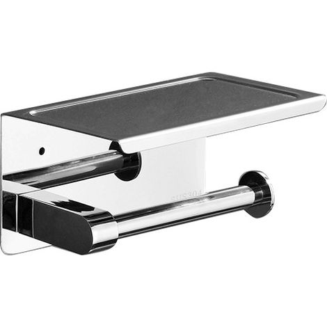Toilettenpapierhalter Mit Ablage – Edelstahl – Silber