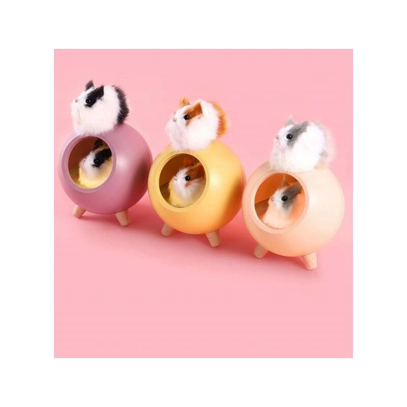 Mini-nachtlicht Mit Usb-ladefunktion Für Ein Gemütliches Haustierhaus, Kreatives Geschenk, Niedliche Tischlampe, Nachttischlampe Für Kinder, Lila Hamster