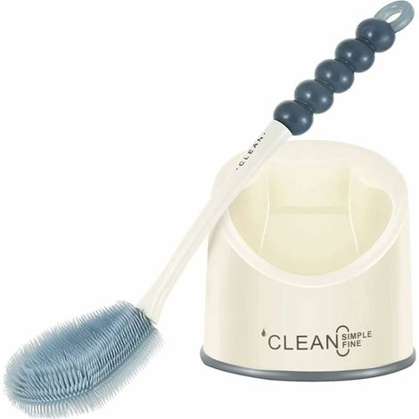 Toilettenbürste, Antibakterielle Silikon-toilettenbürste, Toilettenbürsten-set Mit Langem Griff Und Halterung, Hygienische Aufbewahrung Und Organisation Im Badezimmer
