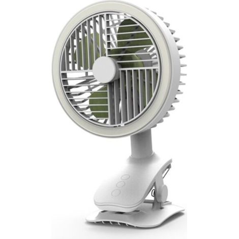 Usb-clip-ventilator Mit Leichtem Schüttelkopf, Aufladbarer Mini-ventilator Für Büro, Studentenwohnheim, Kinderwagen (eis Und Weißer Schnee)