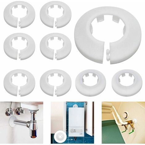 20-mm-heizkörperrohrabdeckung – 10er-pack – Weißer Kunststoff – Schnelle Montage Für Heizungs- Und Wasserleitungen