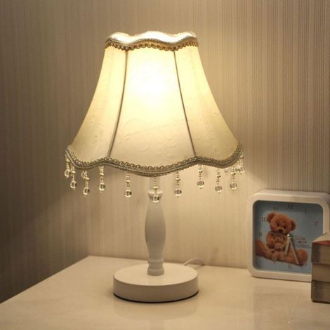 Energiesparende Led-nachttischlampe, Schlafzimmerdekoration, Warmes Ambiente, Weißer Lampenschirm, Gelbes Licht (5 W)