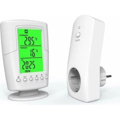 Programmierbarer Funkthermostat Für Heizung Und Kühlung – Temperaturbereich 0–60 °c – P1–p8-programmierung – Hintergrundbeleuchtetes Lcd-display