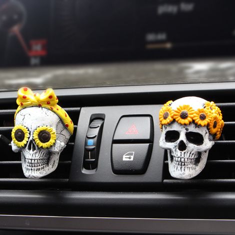Totenkopf-auto-lufterfrischer, Halloween-dekoration, Totenkopf-autoaccessoires Für Damen-innenräume, Lustiger Auto-lufterfrischer