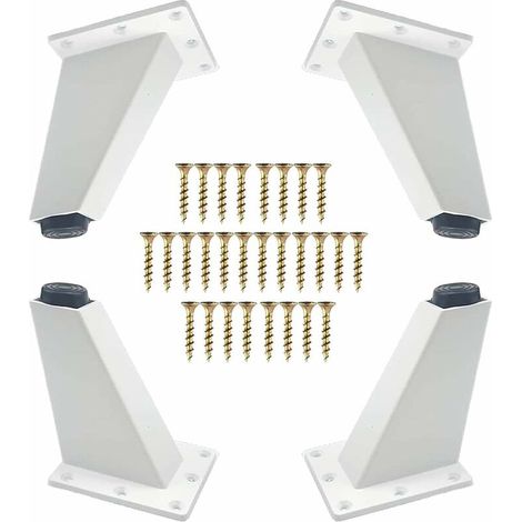 Stück Möbelfüße, Abgewinkelte Möbelfüße Aus Aluminium, Ersatzbeine Für Kommoden, Tische, Sofas Und Schränke, Inklusive Befestigungsschrauben, Weiß, 80 Mm
