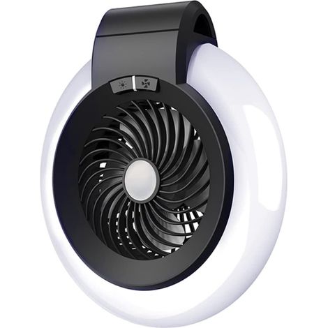Campingventilator Mit Laterne, Wiederaufladbarer, Tragbarer Zelt- Und Deckenventilator (5200 Mah) Mit Usb-kabel, Leichte Led-leuchte Für Camping Und Wandern Im Freien