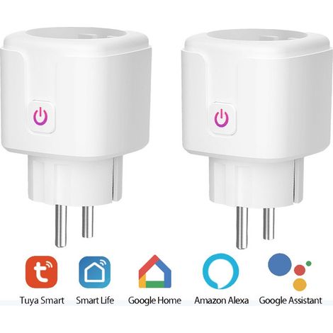 Tinor – Wlan-smart-steckdose – 2er-pack Smart-steckdosen – Kompatibel Mit Alexa Und Google Home – Fernbedienung, Timer, Schwer Entflammbares Material