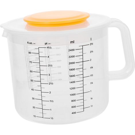 2,5-liter-kochmessbecher Mit Skala, Salatschüssel Mit Deckel, Kochmesswerkzeug (weiß)