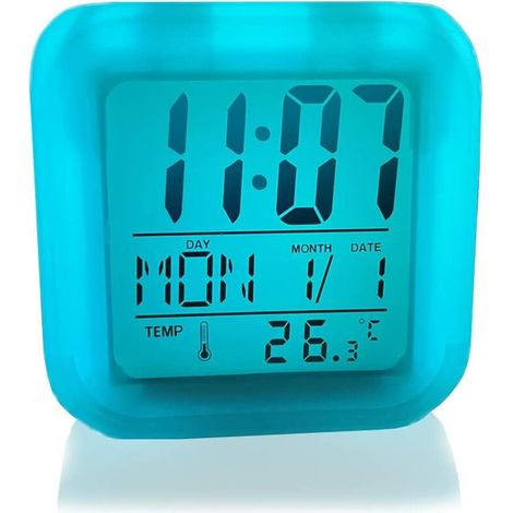 Kinderwecker, 7-farbiges Led-nachtlicht, Digitaler Wecker Mit Cartoon-motiv, Nachttisch-nachtlicht, Niedlicher, Leiser Wecker, Schreibtischwecker – Das Perfekte Geschenk