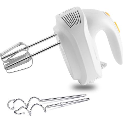 Leistungsstarker Elektrischer Handmixer, Vielseitig Und Leise, Mit 5 Geschwindigkeitsstufen, 2 Schneebesen Und 2 Knethaken Aus Edelstahl Zum Backen Von Kuchen Und Brot