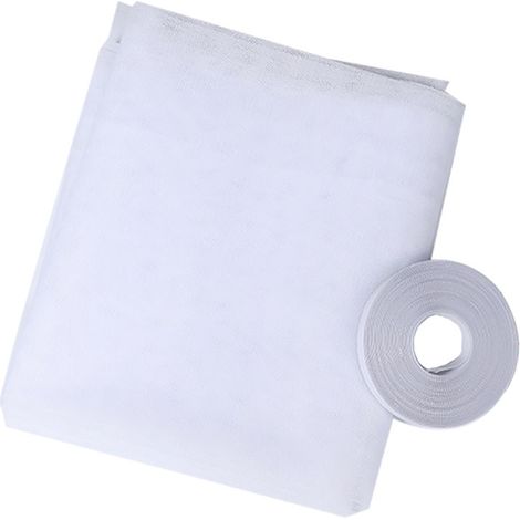 Fenster-moskitonetz – Selbstklebendes Moskitonetz Zum Selbstanbringen Mit Klettverschluss, 130 Cm X 150 Cm, Weiß