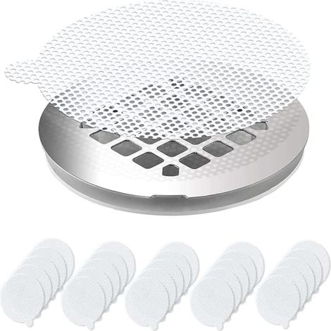 25 Stück Einweg-haarfangnetze Zum Aufkleben, Haarfänger Für Duschabflüsse, Haarfangnetz-aufkleber Für Küche, Badezimmer, Runde Badewanne.