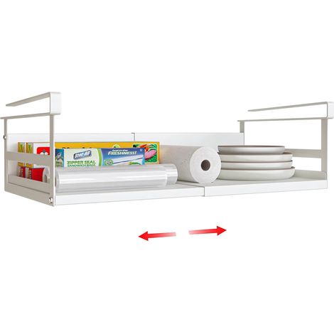 Ausziehbares Küchenregal, Ausziehbarer Unterer Schrankboden, 45 Bis 63 Cm, Weiß