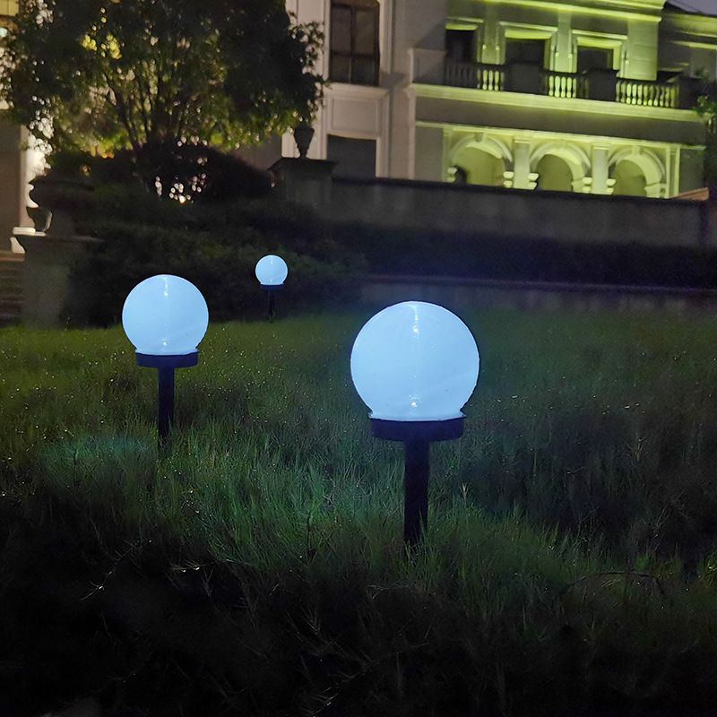 Set Mit 2 Led-solarkugeln, Außenbeleuchtung, Dekorative Beleuchtung Für Balkon, Garten, Boden, Nägel