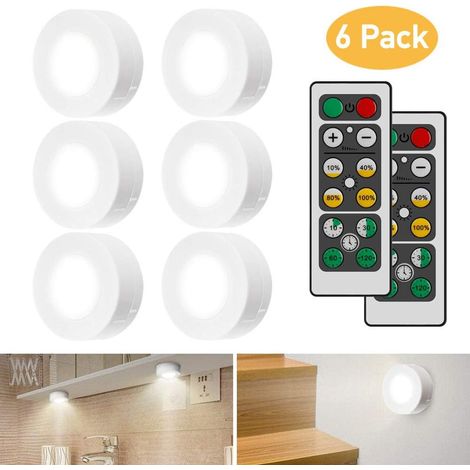 Aiducho Kleiderschrankbeleuchtung Mit Fernbedienung, 6-teiliges Led-beleuchtungsset, Nachtlicht Für Kleiderschrank, Led-schrankbeleuchtung Für Schlafzimmer, Kleiderschrank, Küchenschrank – Kaltweiß