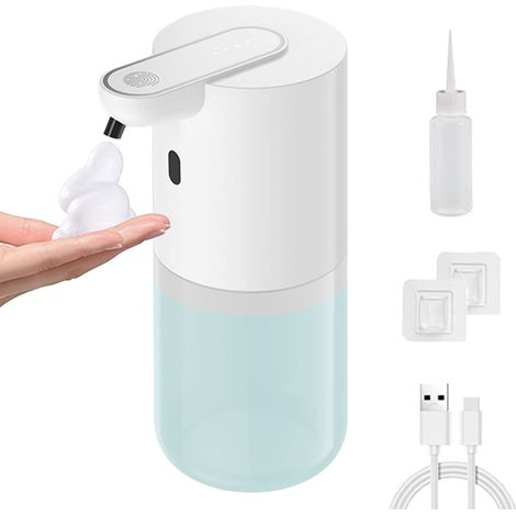 Automatischer Schaum-händedesinfektionsmittelspender – Berührungslose Bedienung Mit Bewegungssensor, Nachfüllbar, 4 Einstellungen, Weiß – 400 Ml Automatische Wandpumpe