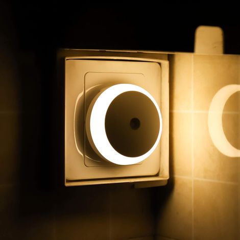 Zolginah Led-nachtlicht, Warmweißes Nachtlicht Mit Stecker, Rund, Mit Lichtsensor, Energieeffizient, 2er-pack
