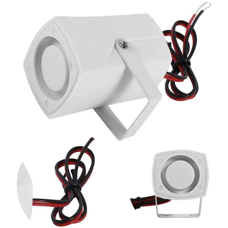 Kabelgebundene Mini-alarmsirene Mit Warnlautsprecher, Lauter Sirene (110 Db), 12-v-unterstützung, Geeignet Für Zuhause, Büro, Geschäft, Garage.
