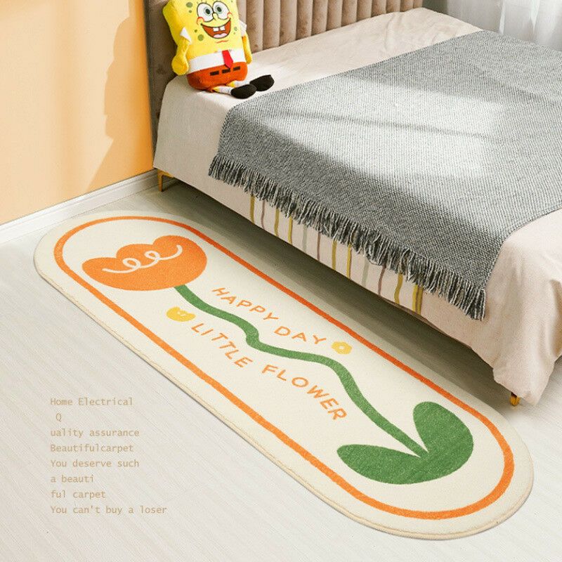 Kleiner, Frischer Teppich, Wohnzimmer-sofaüberwurf, Schlafzimmer-nachttischvorleger Aus Kunstkaschmir, Flauschige Fußmatte Mit Cartoon-motiv (weiß)