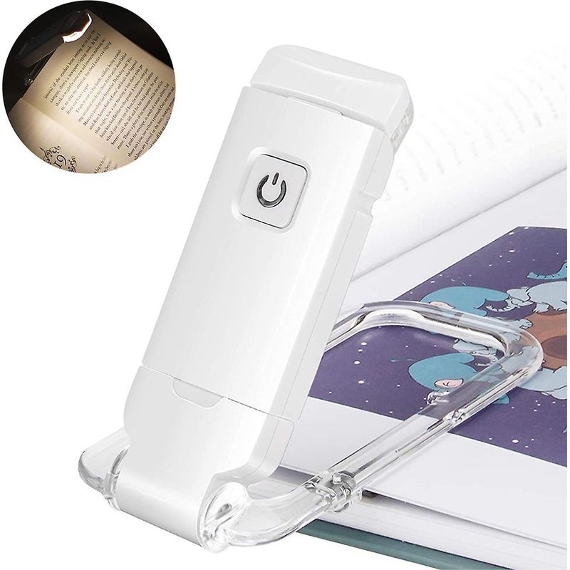 Wiederaufladbare Usb-buchlampe Zum Lesen Im Bett, Einstellbare Helligkeit, Led-leselampe Zum Anklemmen, Perfekt Für Sonnige Tage
