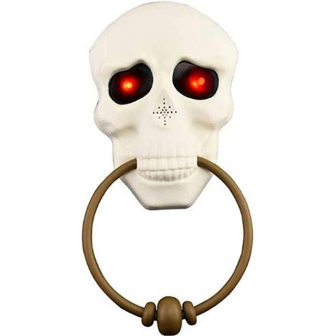 Gruselige Halloween-türklingel Mit Leuchtenden Augen Und Klingelgeräusch, Spielzeugtür, Spielhaus-dekoration, Weiß, Einheitsgröße