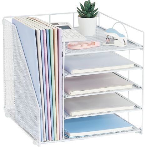 Weiße Aufbewahrungsbox Für Den Schreibtisch Mit Rückwand