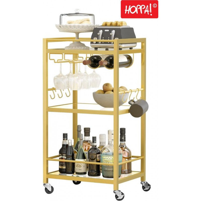 Hoppa Servierwagen - Multifunktional - Gold - 43 X 33 X 84 Cm (l X B X H)