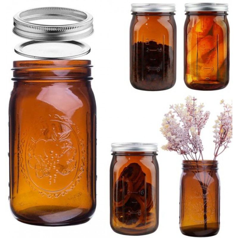 Einmachgläser Aus Glas – Weithalsgläser – Marmeladengläser – Kleine Blumenvasen – Kaffeedosen – Luftdichte Gläser – Teedosen – Mit Luftdichten Deckeln – Für Kräuter, Tee, Marmelade