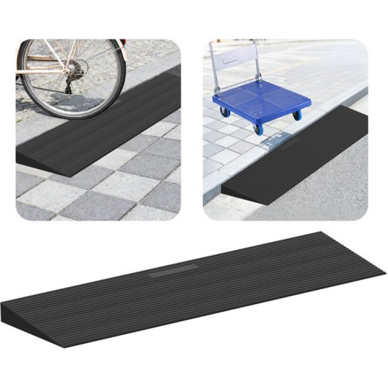 Schwellenrampe 90 X 14 X 1,5 Cm - Türschwellenrampe Aus Gummi - Schwellenrampe - Schwellenplatte - Rollstuhlrampe - Rutschfeste Rampe Für Rollatoren Und Rollstühle