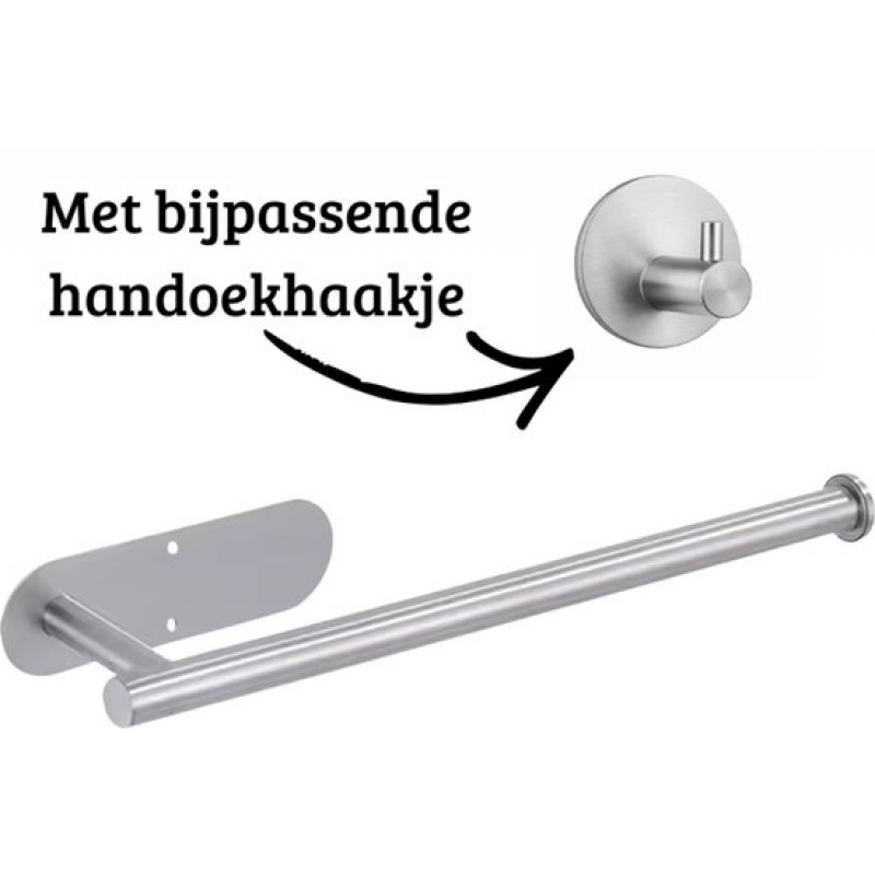 Küchenrollenhalter – Selbstklebender Wandhalter Für Taschentücher – Edelstahl – Inklusive Greenvida Handtuchhaken