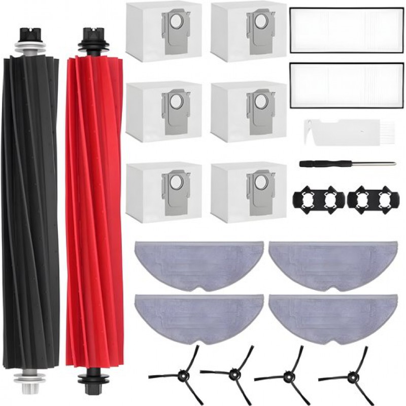 Zubehörset ® Kompatibel Mit Den Saugrobotern Roborock S8, S8+ Und S8 Pro Ultra: 2 Hauptbürsten, 6 Staubbeutel, 4 Seitenbürsten, 2 Filter, 4 Reinigungstücher.