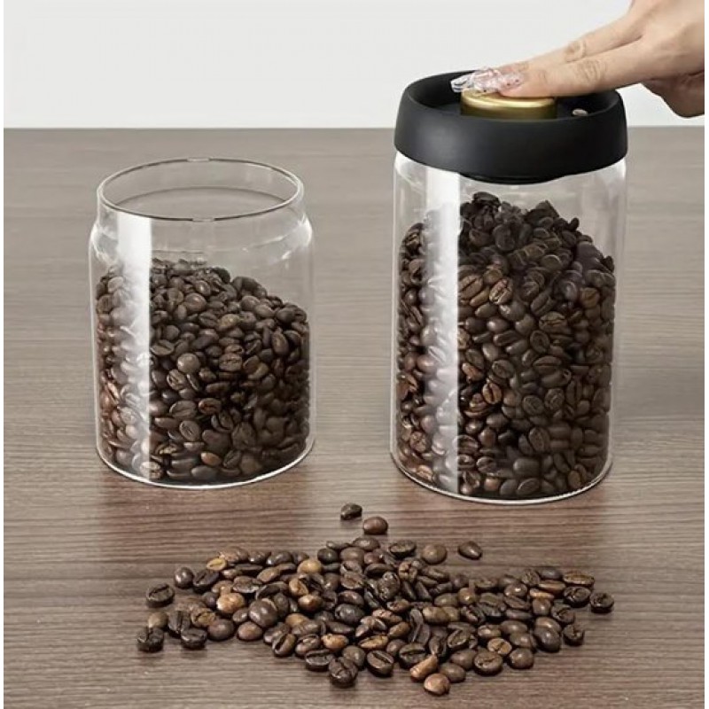 - Vakuumversiegeltes Glas - 1200 Ml - Luftdichtes Glas - Kaffeedose - Kaffeeaufbewahrungsbehälter