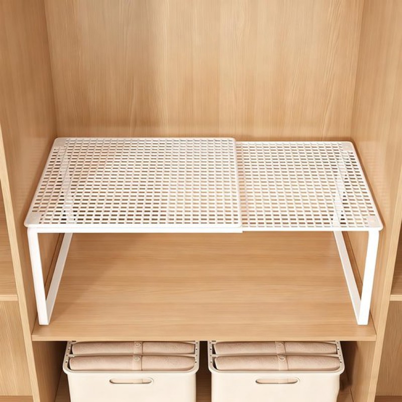 Ausziehbarer, Verstellbarer Metallboden, Ideal Für Küche, Ankleidezimmer Und Badezimmer. Verstellbare Länge Von 38 Bis 62 Cm. Stapelbar. Geeignet Für Küche, Speisekammer Und Badezimmer.